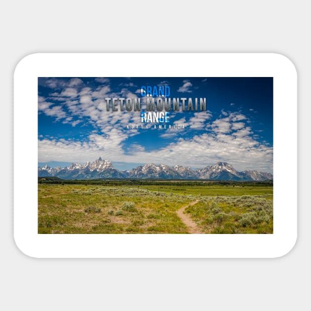 Grand Teton Mountain Range Sticker by Gestalt Imagery